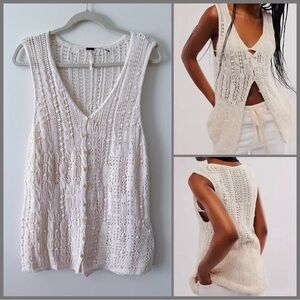 NWOT Free People Lily Tunic Vest in Ivory size Medium